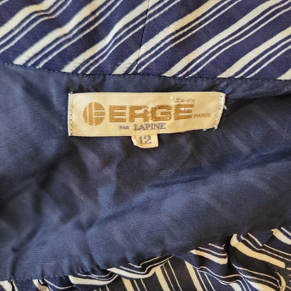 Striped Navy ERGE Dress Size 12 - Picture 9 of 15